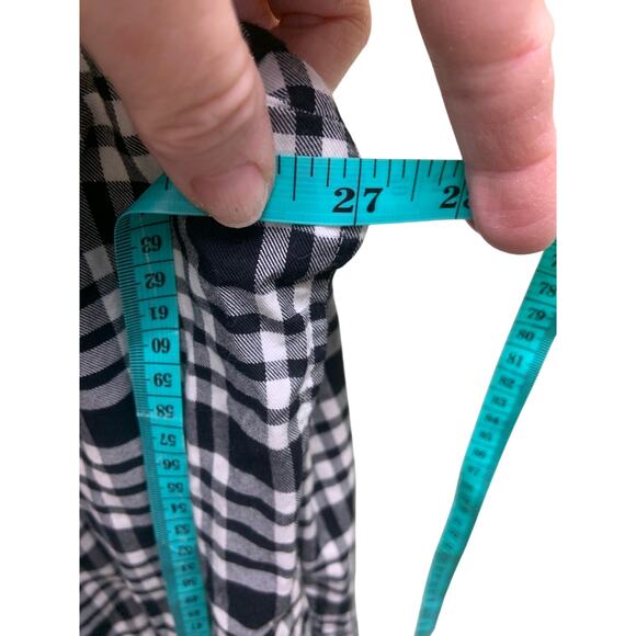 Talbots Plus Plaid Black White Button Front Shirt Blouse Size 3X - Picture 5 of 6